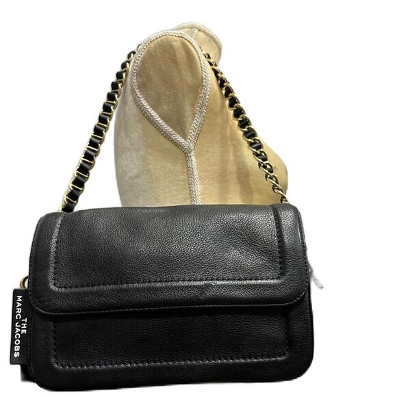 Excellent The Marc Jacobs Black Pebble Leather Shoulder Medium Bag - Picture 1 of 12
